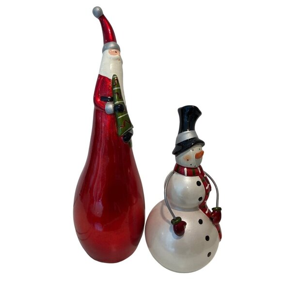 Santa & Snowman Ceramic Christmas home Decor Set Holidays decoration Christmas - Picture 11 of 14